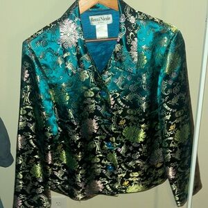 Ronni Nicole blue/green floral blazer